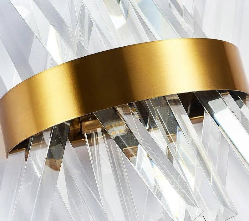 Glass Crystal Wall Sconce -Bathlova