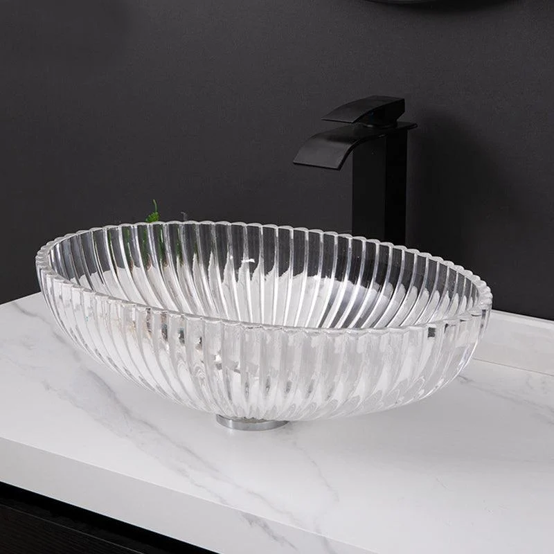 Glass No Craftsmanship Trough Bathroom Sink Modern Bathroom Sink with Basin -Bathlova