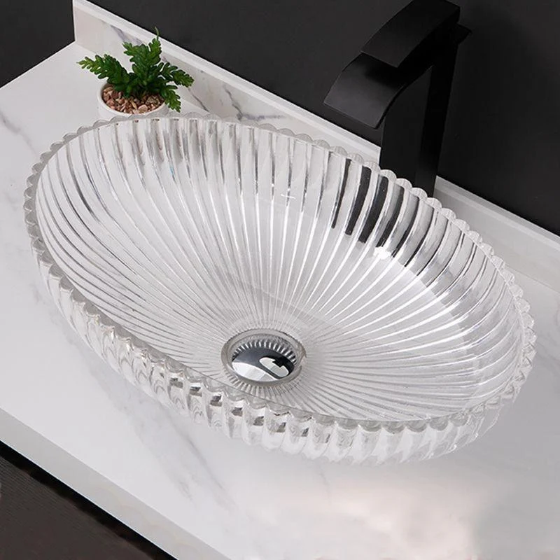 Glass No Craftsmanship Trough Bathroom Sink Modern Bathroom Sink with Basin -Bathlova