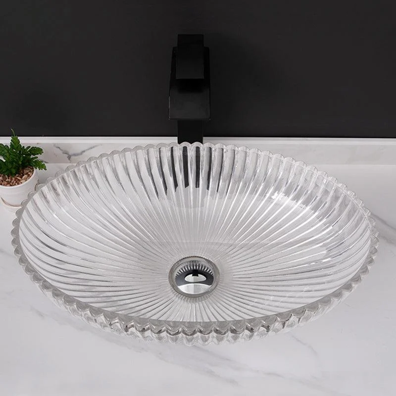 Glass No Craftsmanship Trough Bathroom Sink Modern Bathroom Sink with Basin -Bathlova