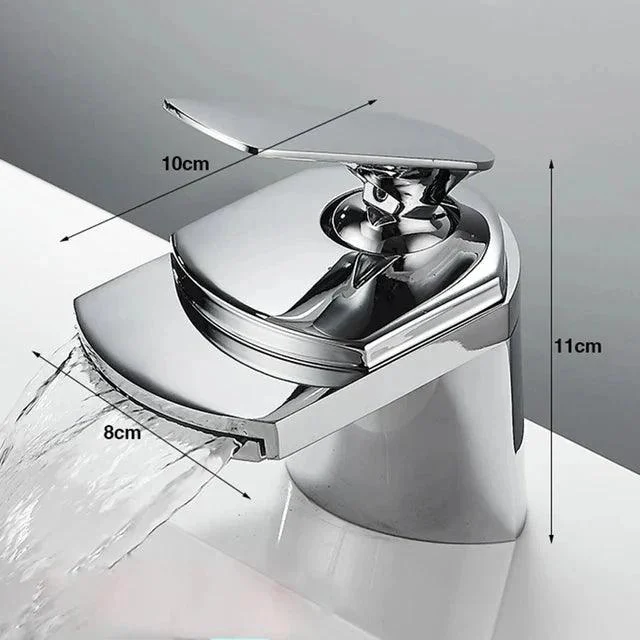 Glass Waterfall Art Deck Mounted Tap Washbasin Tap -Bathlova