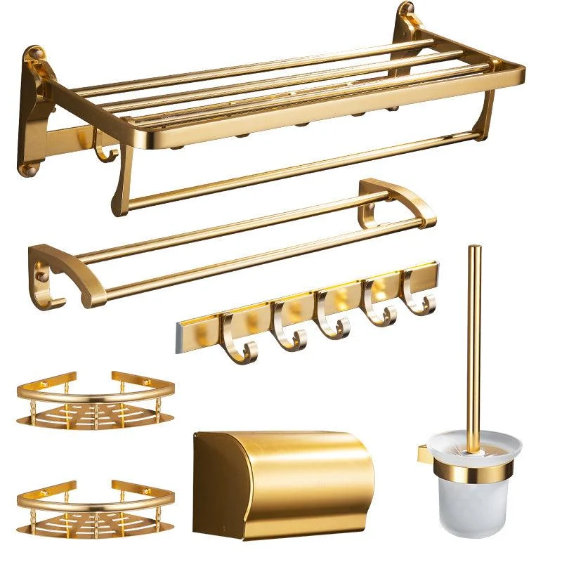 Gold 7 Piece Bathroom Accessory Set Vintage Bathroom Accessory Kit -Bathlova