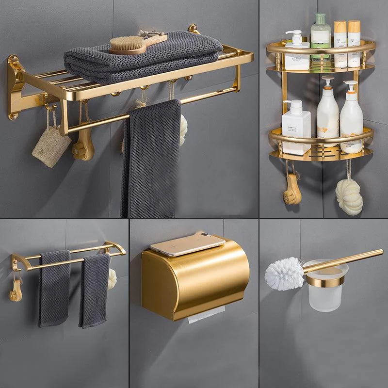 Gold 7 Piece Bathroom Accessory Set Vintage Bathroom Accessory Kit -Bathlova