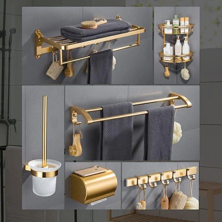 Gold 7 Piece Bathroom Accessory Set Vintage Bathroom Accessory Kit -Bathlova