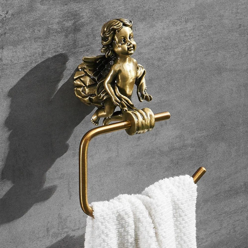 Gold Bathroom Hardware Accessories Set Towel Ring Paper Holder -Bathlova