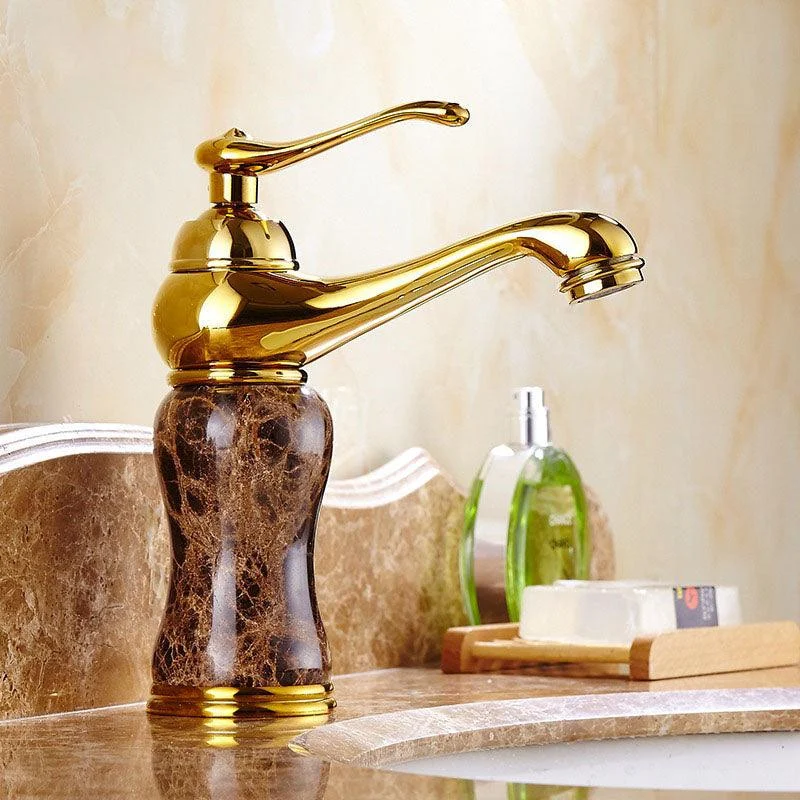 Golden Tap Marble Stone Sink Tap With Hot And Cold Water Taps -Bathlova