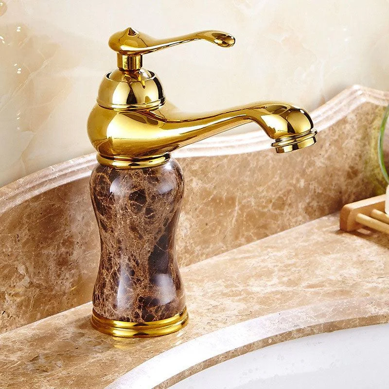 Golden Tap Marble Stone Sink Tap With Hot And Cold Water Taps -Bathlova