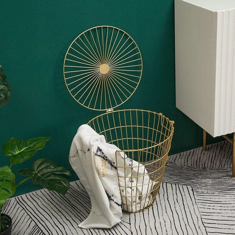 Golden Wire Laundry Basket -Bathlova