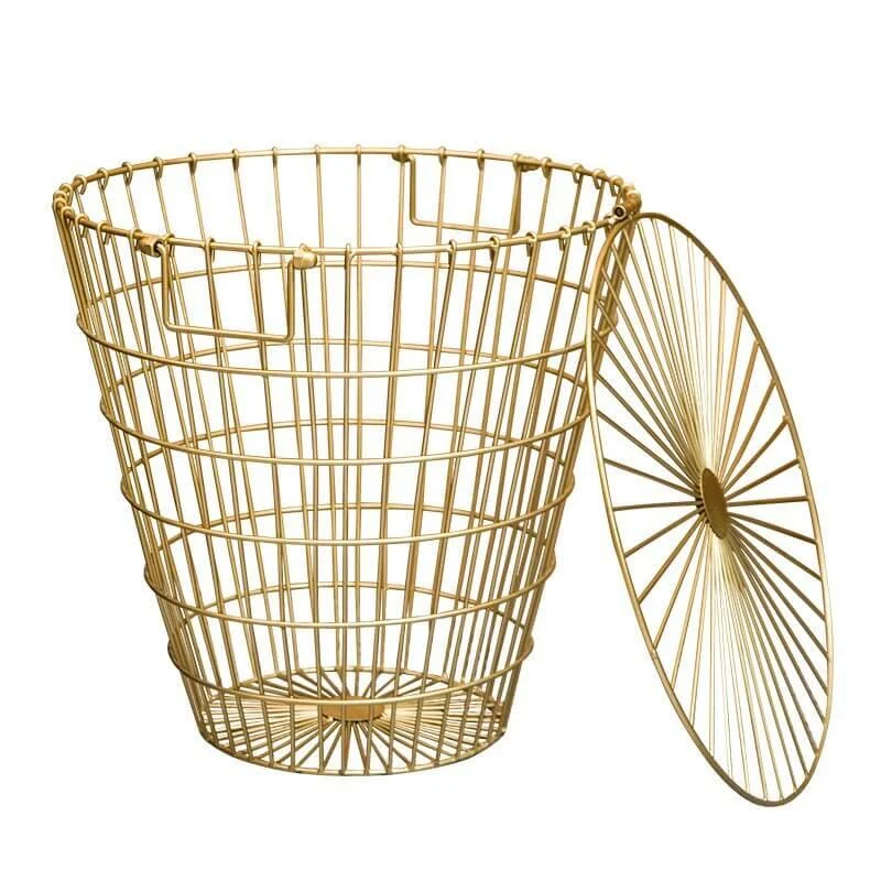 Golden Wire Laundry Basket -Bathlova