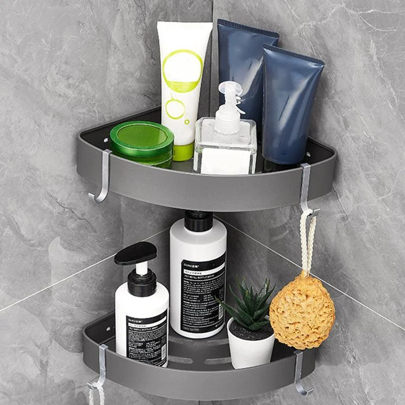 Gray 6/7-Piece Modern Bathroom Accessory Set Bath Shelf/Robe Hooks/Towel Bar Included -Bathlova