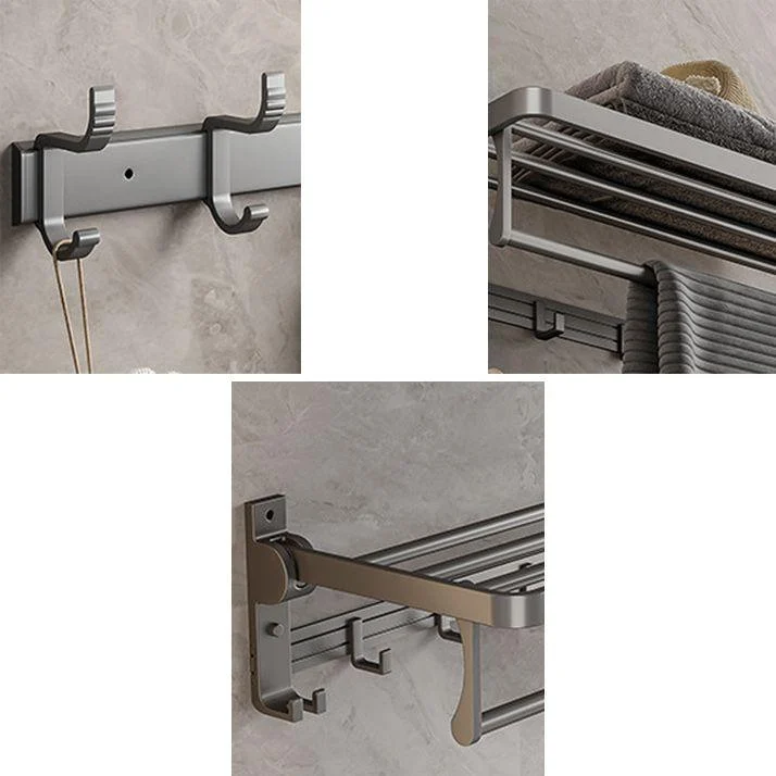 Gray Aluminum Bathroom Accessory Set Contemporary Bath Shelf -Bathlova