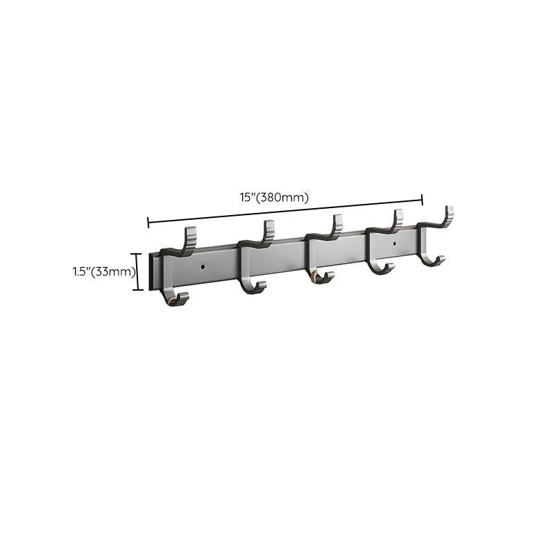 Gray Aluminum Bathroom Accessory Set Contemporary Bath Shelf -Bathlova