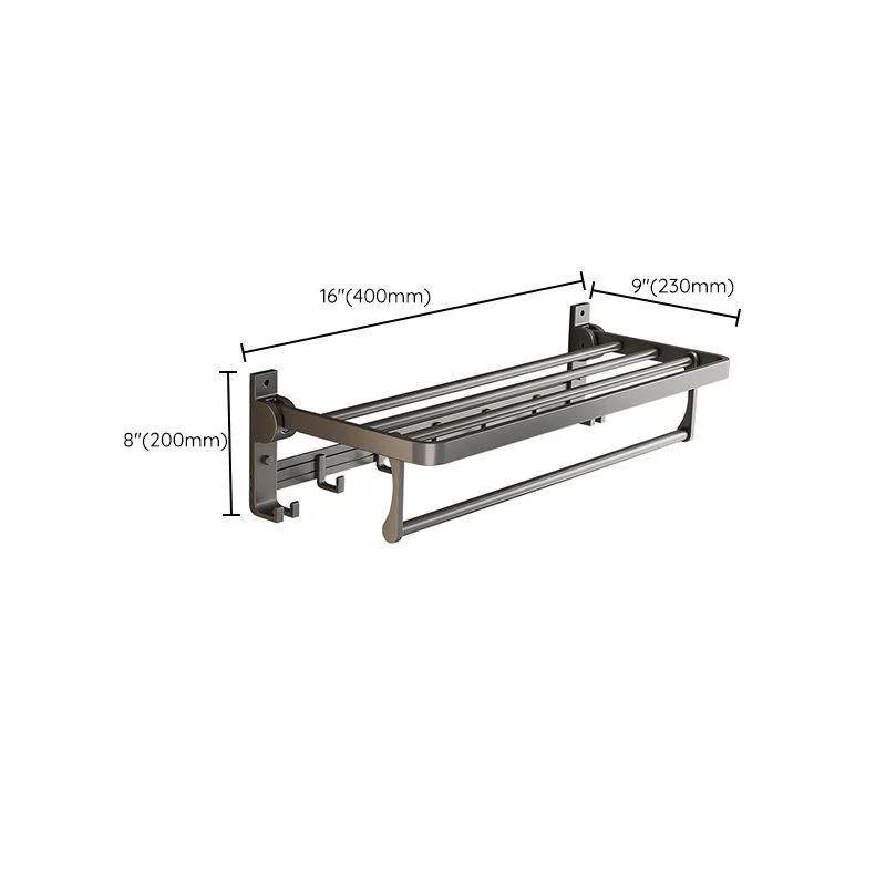 Gray Aluminum Bathroom Accessory Set Contemporary Bath Shelf -Bathlova