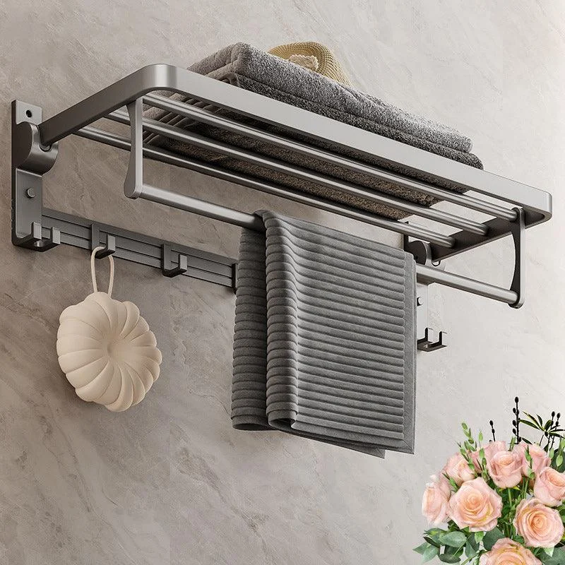 Gray Aluminum Bathroom Accessory Set Contemporary Bath Shelf -Bathlova