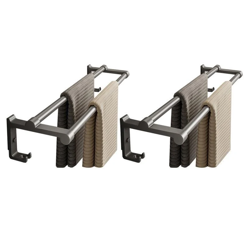 Gray Aluminum Bathroom Accessory Set Contemporary Bath Shelf -Bathlova