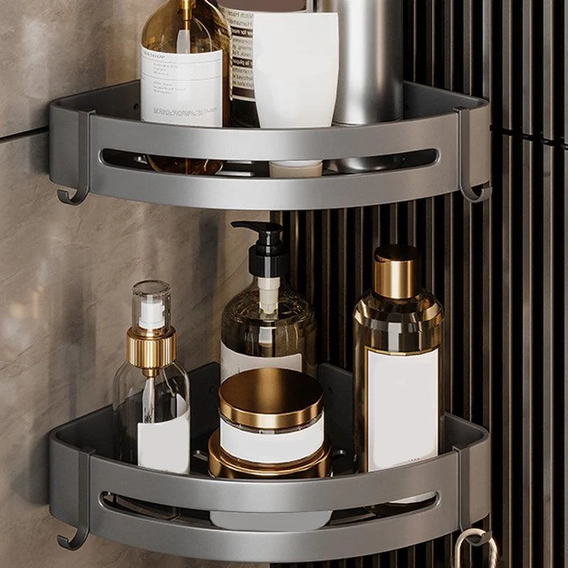 Gray Aluminum Bathroom Accessory Set Contemporary Bath Shelf -Bathlova