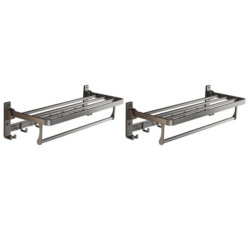 Gray Aluminum Bathroom Accessory Set Contemporary Bath Shelf -Bathlova