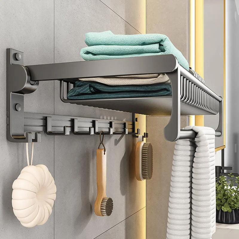 Gray Bathroom Accessory As Individual Or As a Set with Towel Bar/Bath Shelf/Robe Hooks -Bathlova