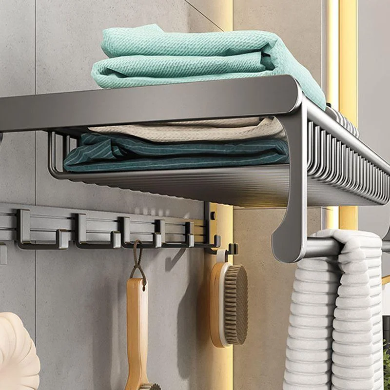 Gray Bathroom Accessory As Individual Or As a Set with Towel Bar/Bath Shelf/Robe Hooks -Bathlova