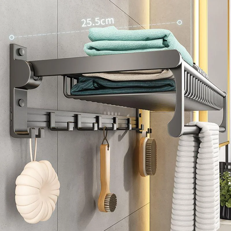 Gray Bathroom Accessory As Individual Or As a Set with Towel Bar/Bath Shelf/Robe Hooks -Bathlova