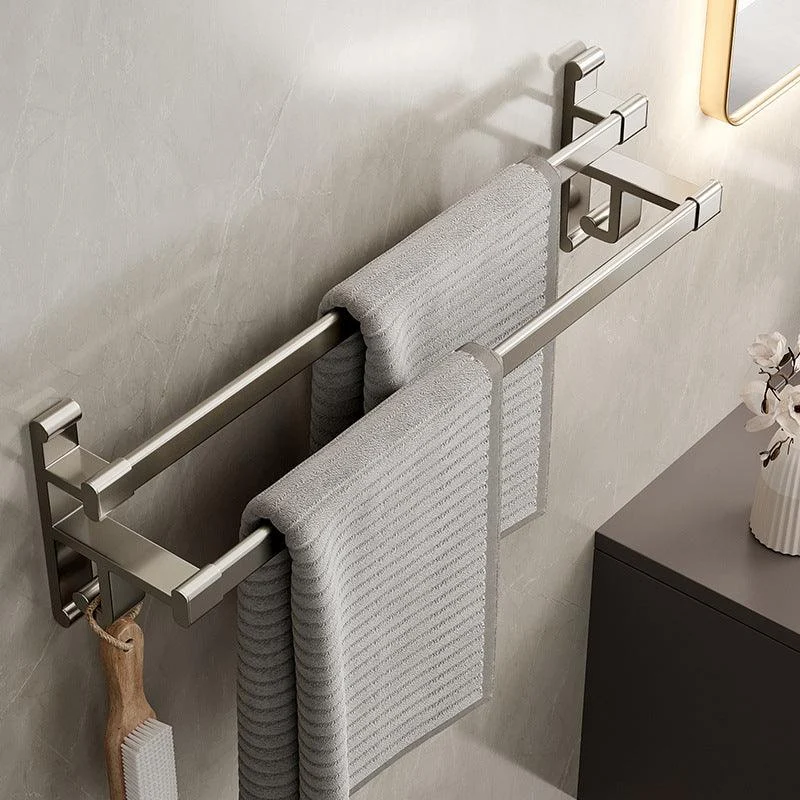 Gray Bathroom Accessory Set Contemporary Style Aluminum Towel Bar -Bathlova