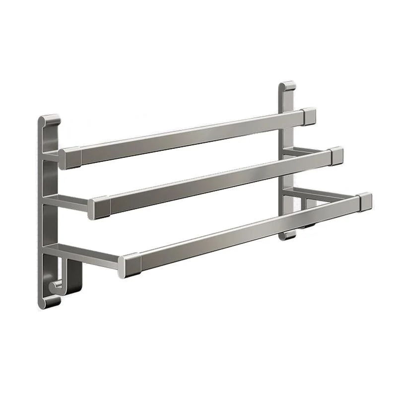 Gray Bathroom Accessory Set Contemporary Style Aluminum Towel Bar -Bathlova