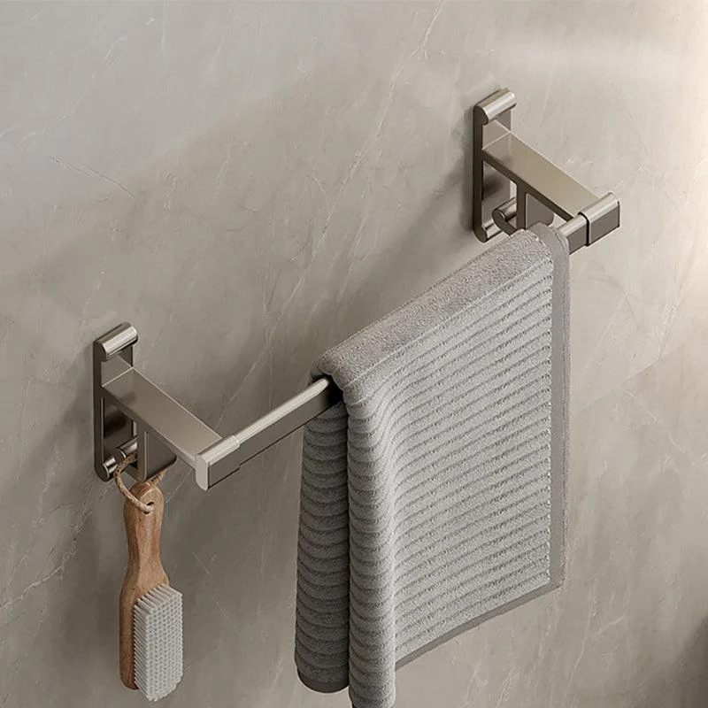 Gray Bathroom Accessory Set Contemporary Style Aluminum Towel Bar -Bathlova