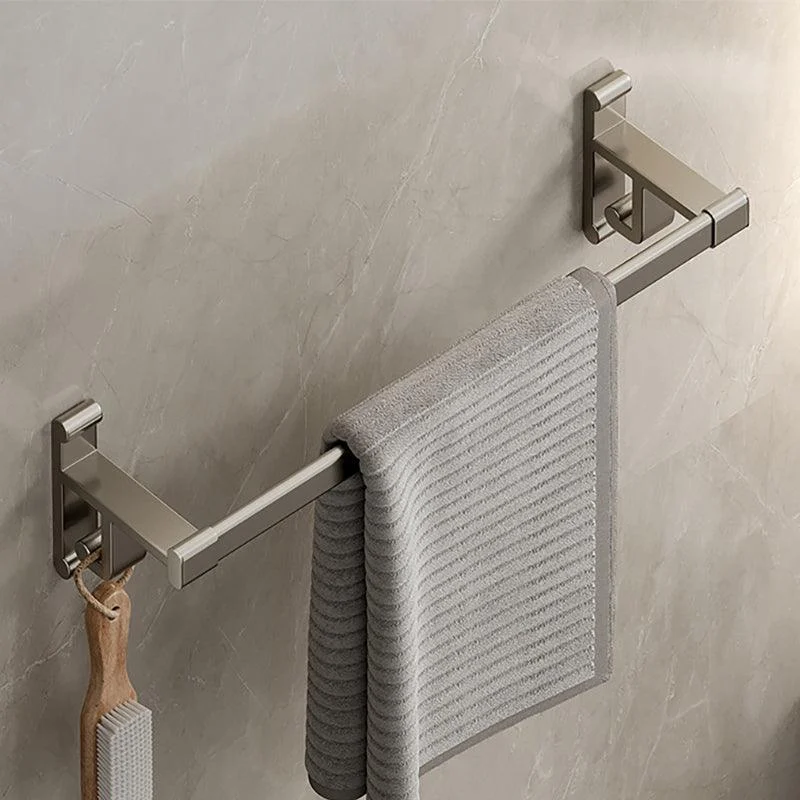 Gray Bathroom Accessory Set Contemporary Style Aluminum Towel Bar -Bathlova