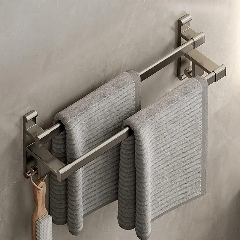 Gray Bathroom Accessory Set Contemporary Style Aluminum Towel Bar -Bathlova