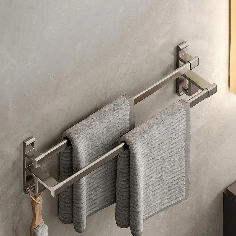 Gray Bathroom Accessory Set Contemporary Style Aluminum Towel Bar -Bathlova