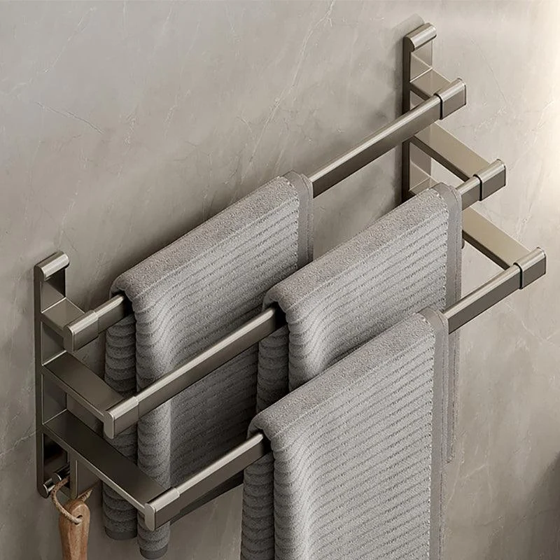 Gray Bathroom Accessory Set Contemporary Style Aluminum Towel Bar -Bathlova