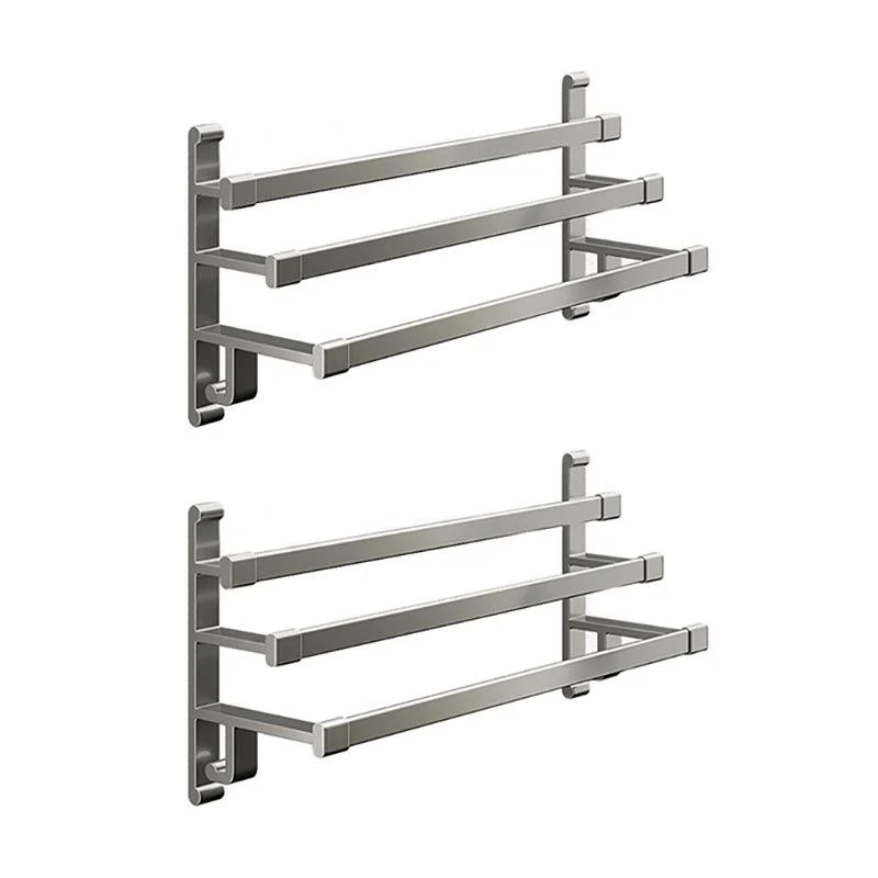 Gray Bathroom Accessory Set Contemporary Style Aluminum Towel Bar -Bathlova