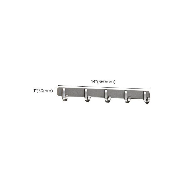 Gray Contemporary Bathroom Accessory Set Bath Shelf/Towel Bar & Robe Hooks Included -Bathlova