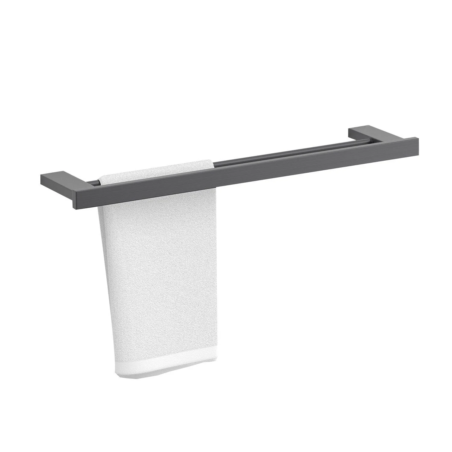 Gray Contemporary Bathroom Hardware Set Brushed Gray Bath Shelf/Paper Holder/Towel Bar -Bathlova