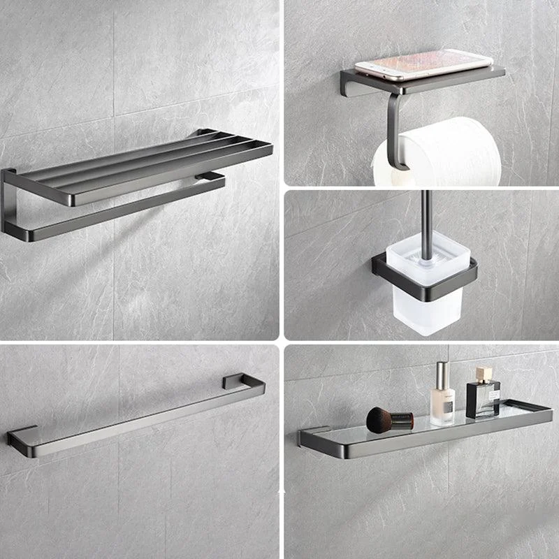 Grey Metal Modern Bathroom Accessory As Individual Or As a Set -Bathlova