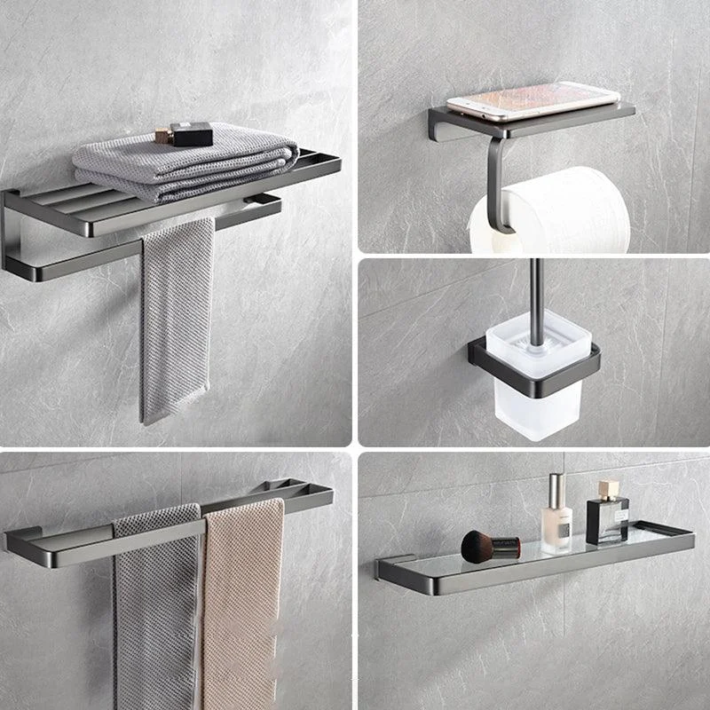 Grey Metal Modern Bathroom Accessory As Individual Or As a Set -Bathlova