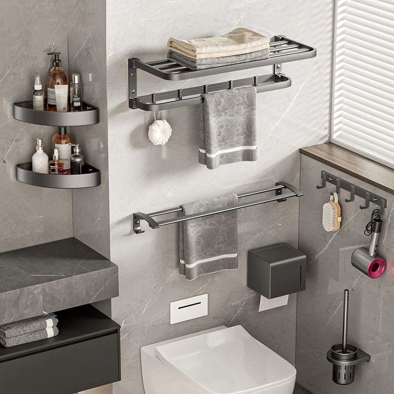 Grey Modern Bathroom Accessory As Individual Or As a Set with Towel Bar -Bathlova