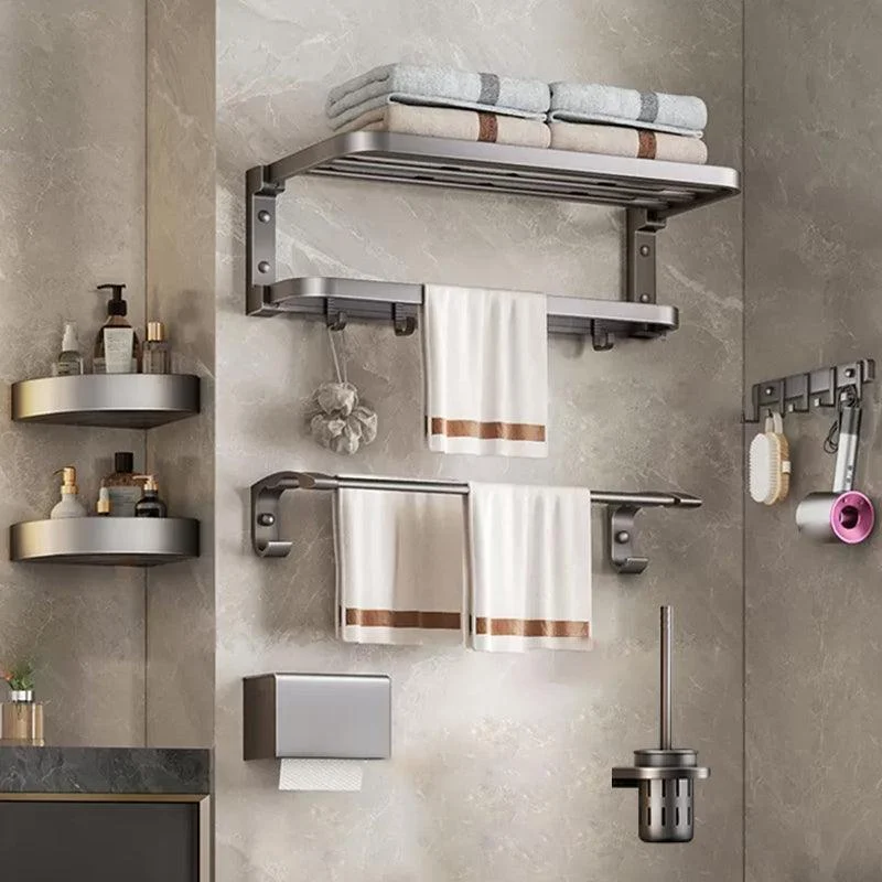 Grey Modern Bathroom Accessory As Individual Or As a Set with Towel Bar -Bathlova