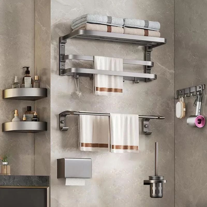 Grey Modern Bathroom Accessory As Individual Or As a Set with Towel Bar -Bathlova