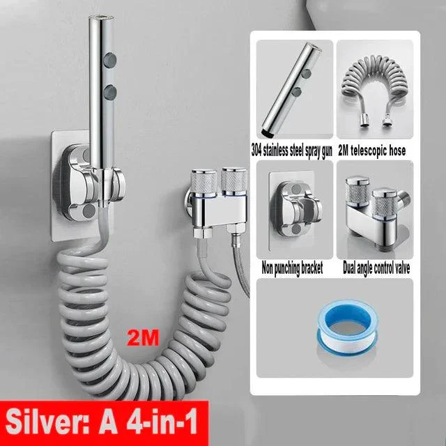 Handheld Toilet Bidet Stainless Steel Dual Button Bidet Sprayer Set -Bathlova