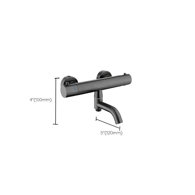 Handshower Tub Filler Black Brass Double Knob Handle Swivel Wall Mount Tub Filler -Bathlova