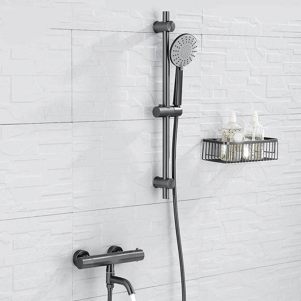 Handshower Tub Filler Black Brass Double Knob Handle Swivel Wall Mount Tub Filler -Bathlova