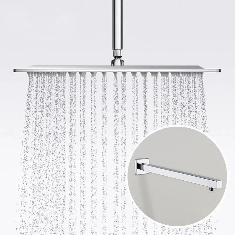 Head Square Ultra-thin Rainfall Shower Head Shower With Shower Arms -Bathlova