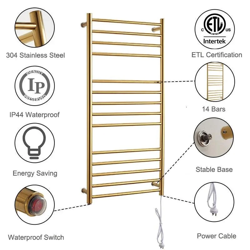 Heated Towel Warmer Hidden Wire Stainless Steel Electric Towel Rack -Bathlova