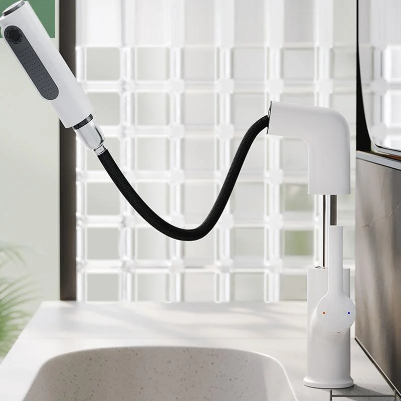 High-Arc Bathroom Vessel Tap Swivel Spout with Pull Out Sprayer -Bathlova