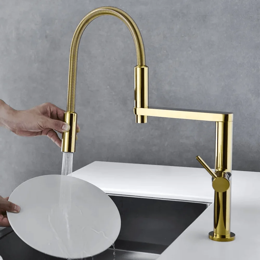 High Arc Magnetic Kitchen Tap - Dual-function Spray Single Hole -Bathlova