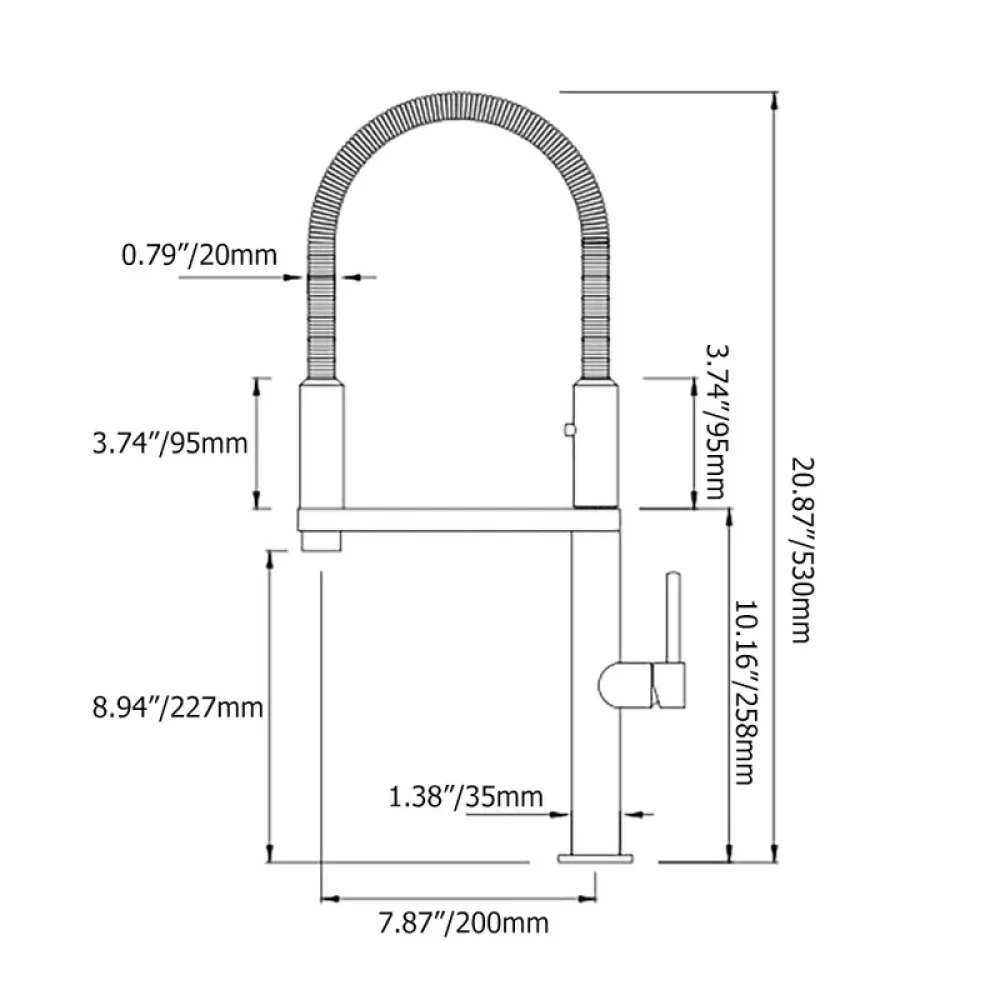 High Arc Magnetic Kitchen Tap - Dual-function Spray Single Hole -Bathlova