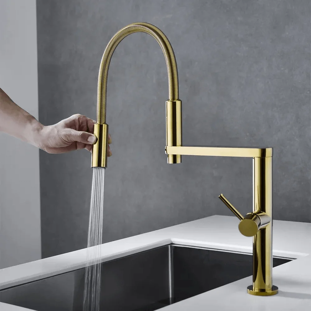 High Arc Magnetic Kitchen Tap - Dual-function Spray Single Hole -Bathlova