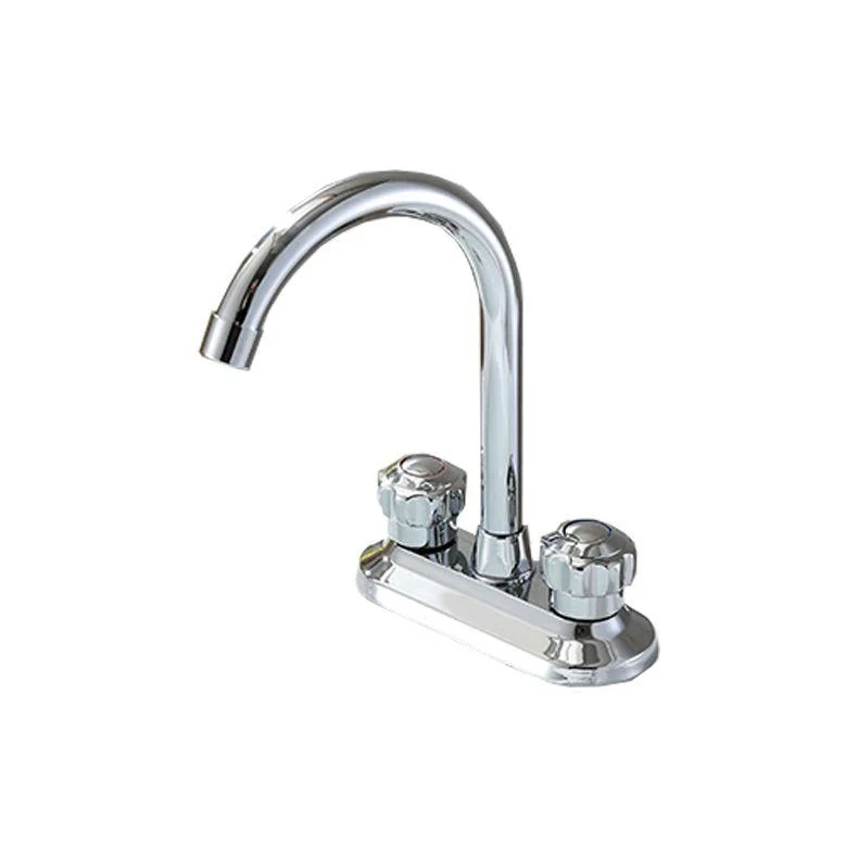 High-Arc Swivel Tap Two Handles Brass Vessel Tap for Bathroom -Bathlova