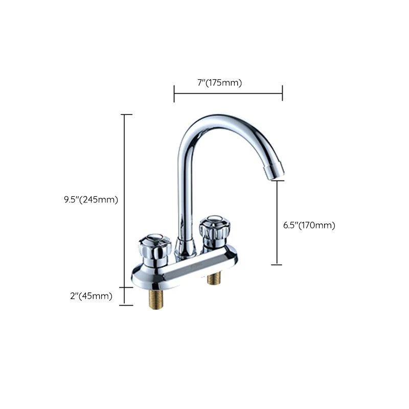 High-Arc Swivel Tap Two Handles Brass Vessel Tap for Bathroom -Bathlova